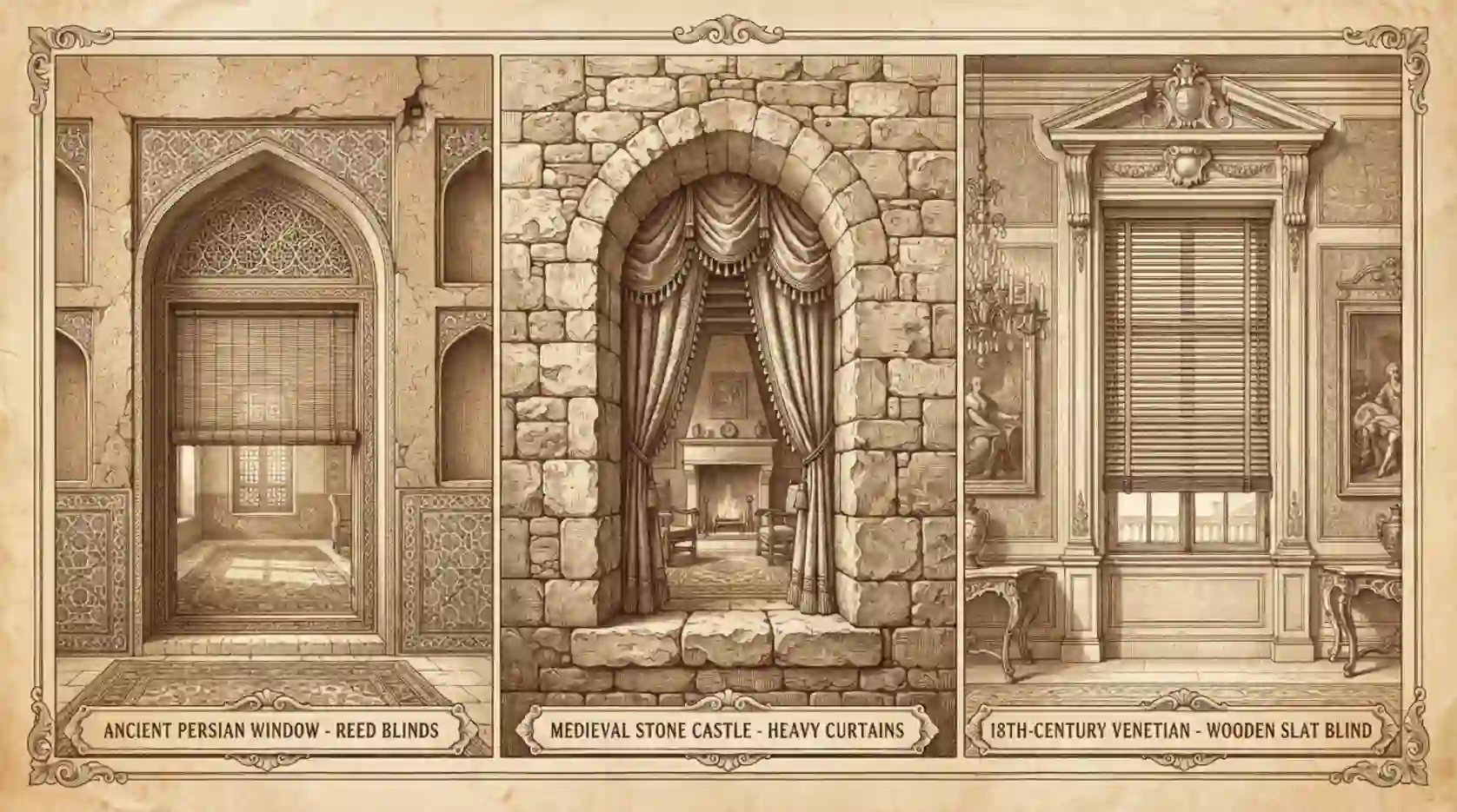 The Origin of Blinds and Curtains